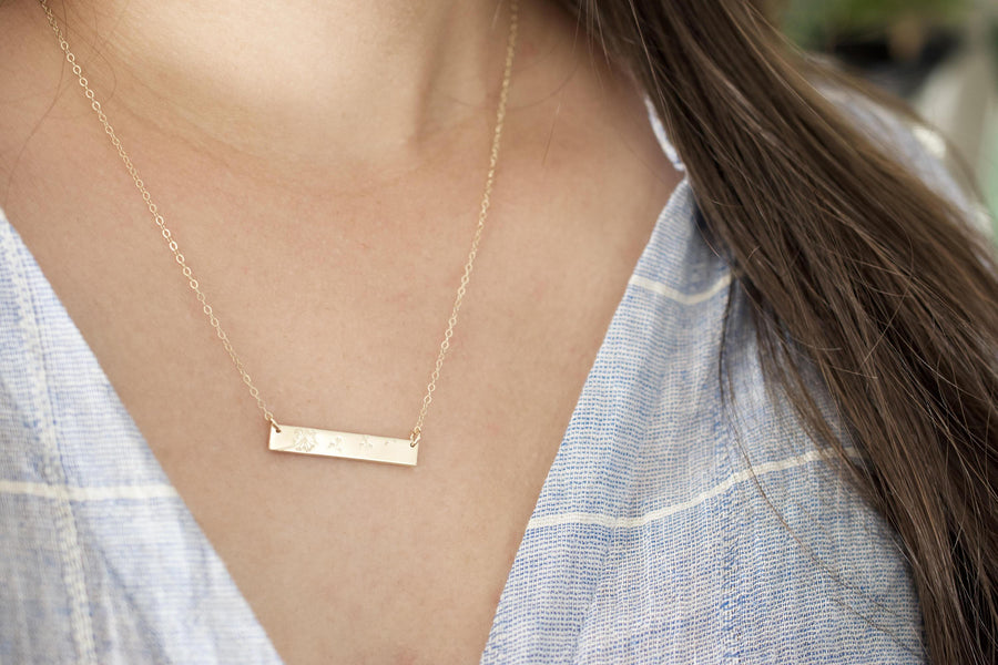 Fearless Bar Necklace, close up