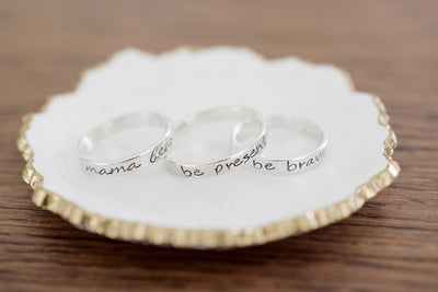 Faith Ring | Hand Stamped Ring, In Dish