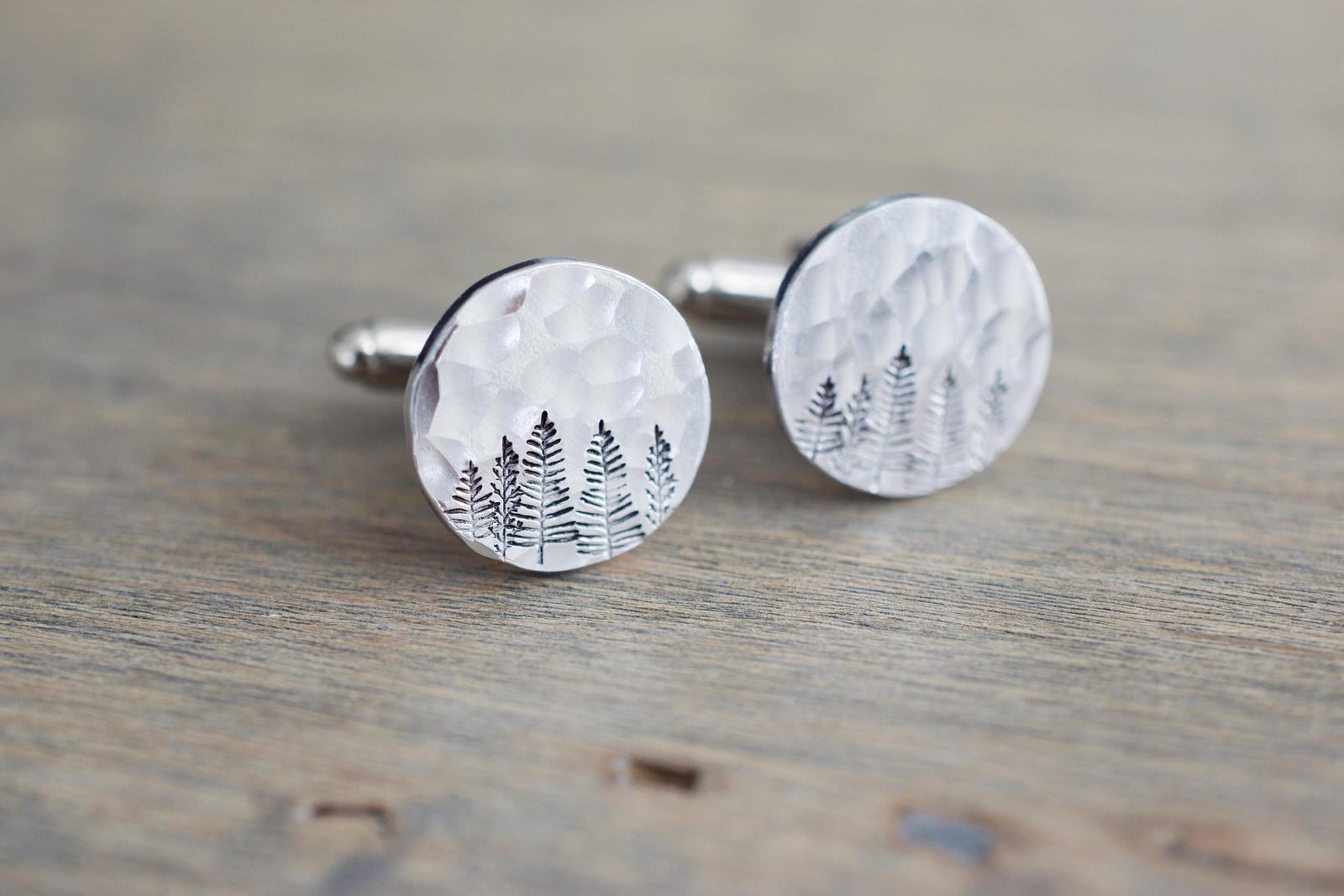 Forest Cufflinks, wide view 