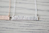 Forest Bar Necklace, close up silver