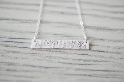 Forest Bar Necklace, view from above
