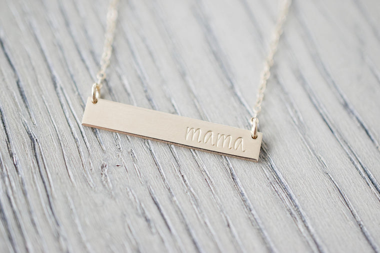 Mothers Day Jewelry From Daughter/ Husband / Mama Bar Necklace /  Personalized Bar Necklace / Mothers Day Gift / New Mom Gift - Etsy
