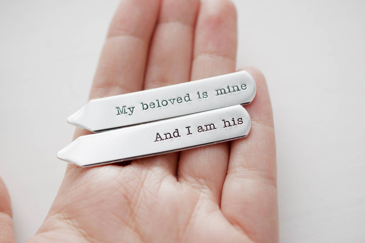 My beloved is Mine And I am His Collar Stays | Hand Stamped Accessories