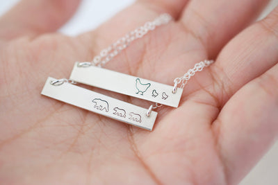 Elephant Mama and Baby Necklace