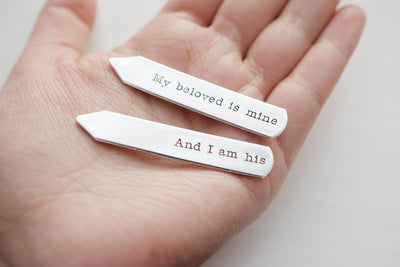 My beloved is Mine And I am His Collar Stays | Hand Stamped Accessories, Size
