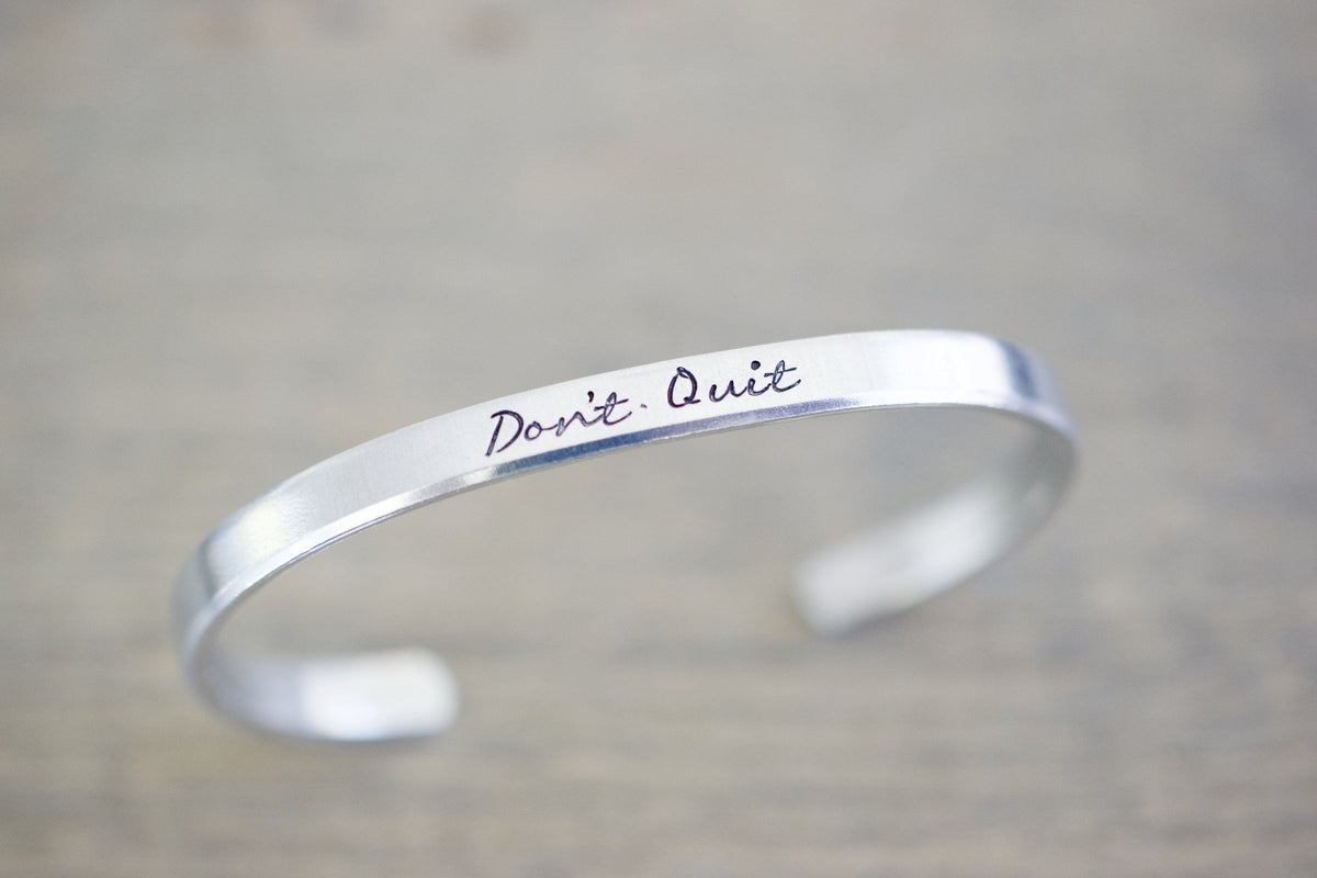 Don't Quit Bracelet | Cuff Bracelet, Angle View