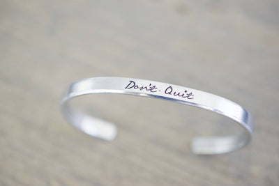 Don't Quit Bracelet | Cuff Bracelet, Front View