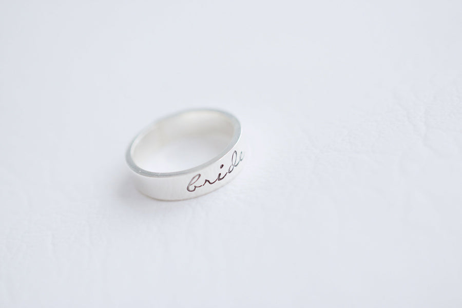 Bride Hand Stamped Ring