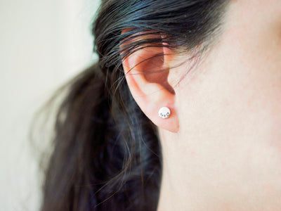 Gnome Earrings - Sterling Stud Earrings - Flower Gnome Jewelry