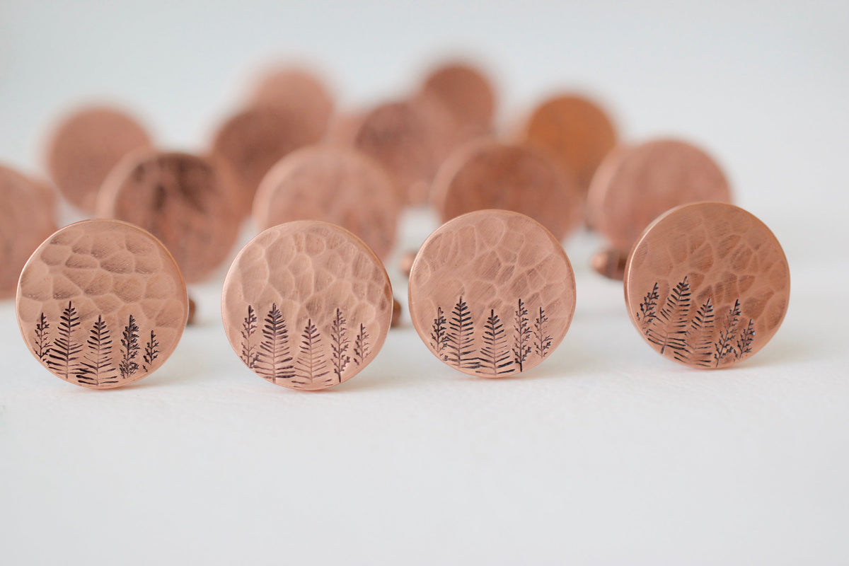 Copper Forest Cufflinks, group shot