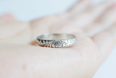 Floral Ring, shown on hand