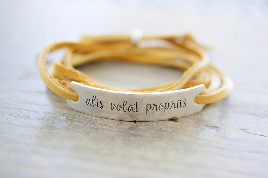Alis Volat Propriis Bracelet | Jewelry for Woman, close up