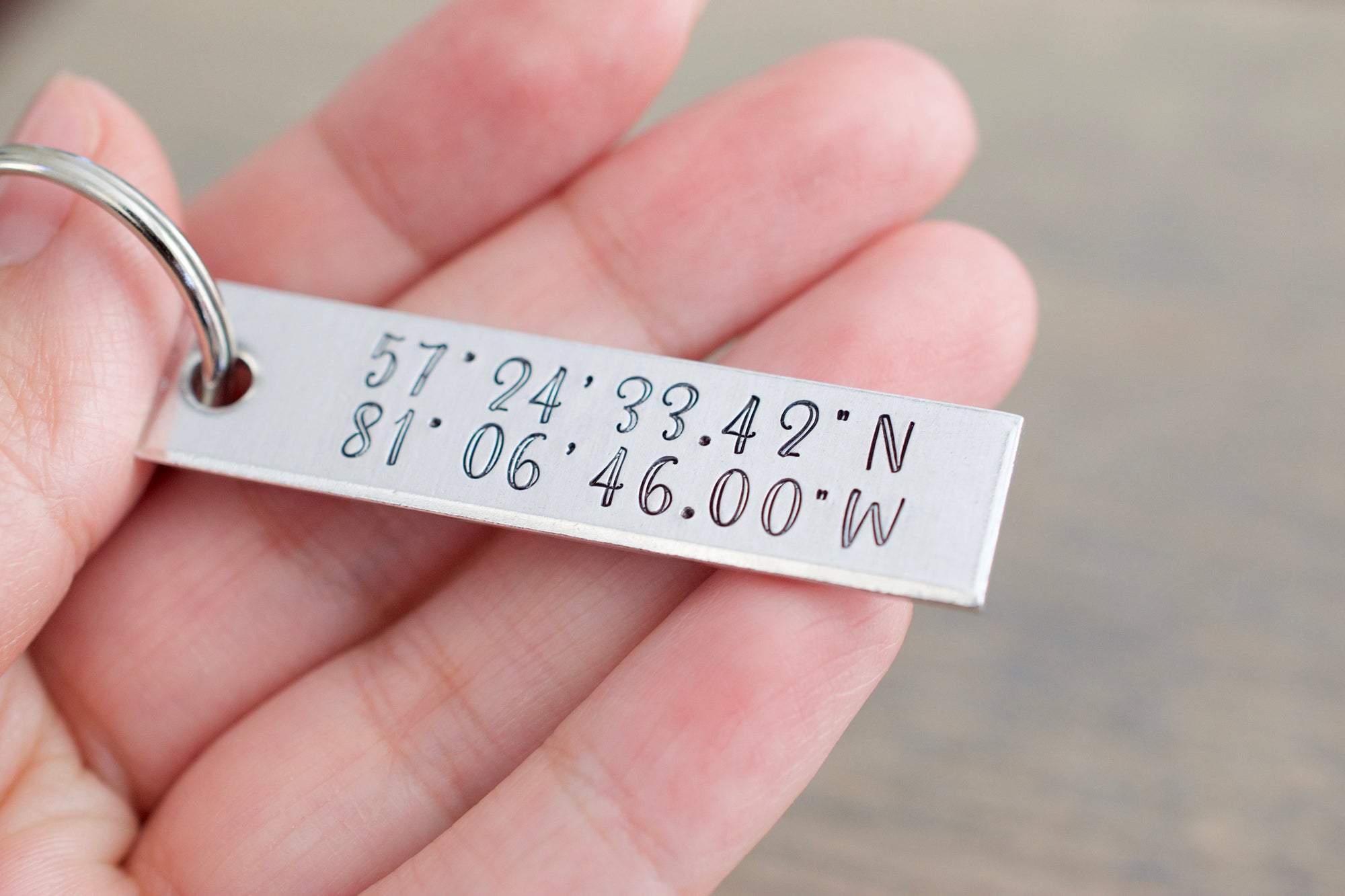 Coordinates Keychain 