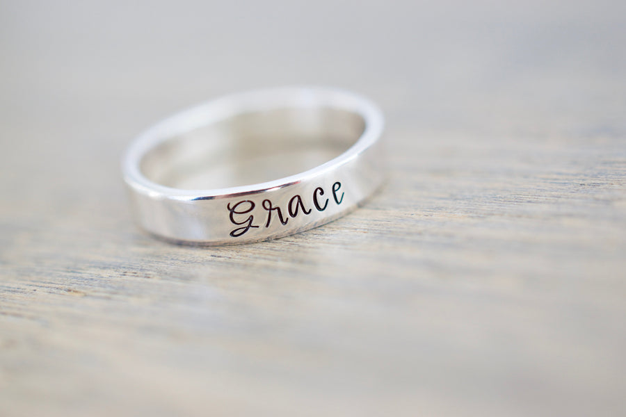 Stackable Name Ring 