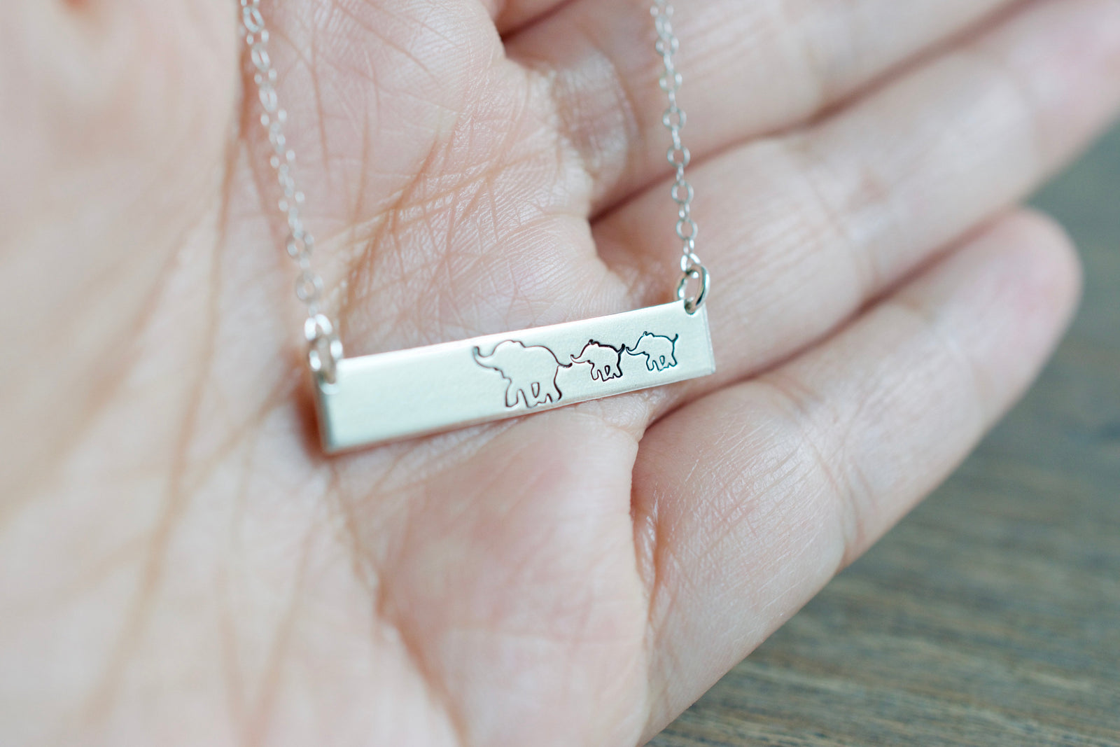 Elephant Mama and Baby Necklace 