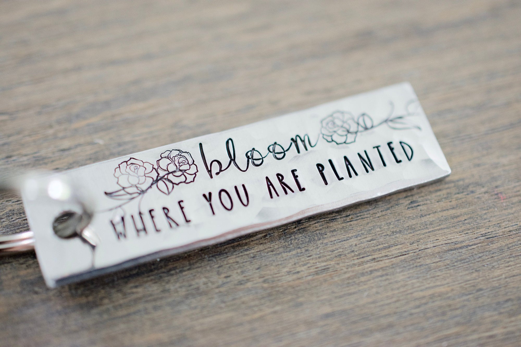 Bloom where you are Planted Keychain 