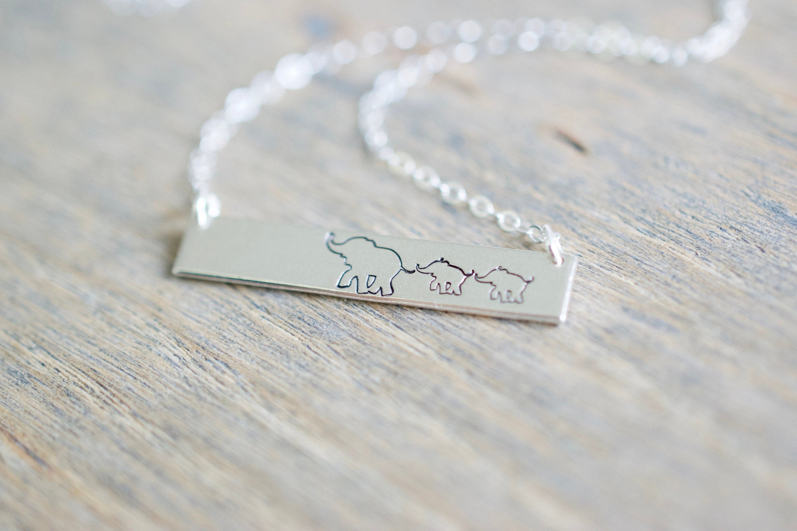 Elephant Mama and Baby Necklace 