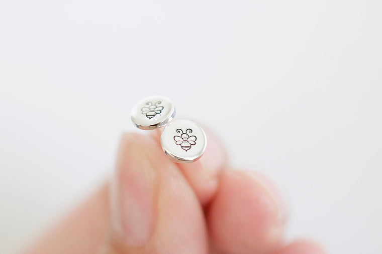 Frosted Clear Sterling Silver Stud Earrings with Frosted Fused Glass  Cabochons – Rocket Rose Art