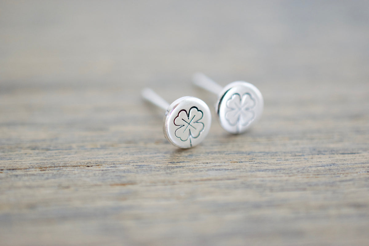 Shamrock Earrings - Sterling Earrings - Gift for her
