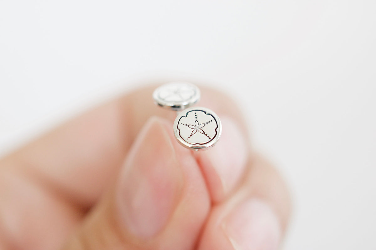 Sand Dollar Earrings - Sterling Seashell Earrings - Gift for her