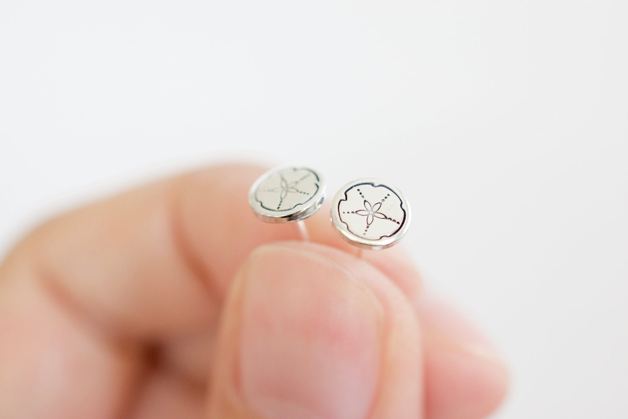 Sand Dollar Earrings - Sterling Seashell Earrings - Gift for her