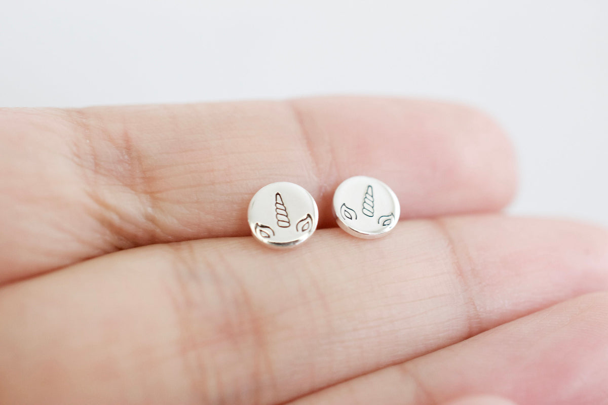Unicorn Horn Earrings - Sterling Unicorn Stud Earrings - Gift for her