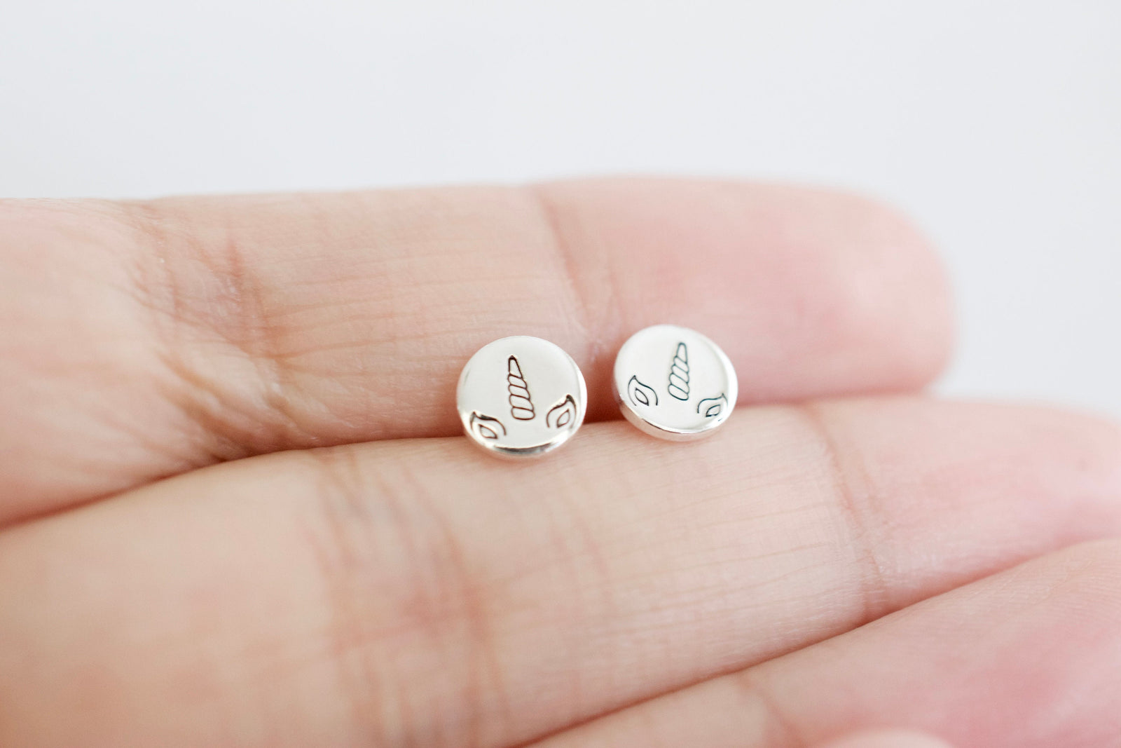 Unicorn Horn Earrings - Sterling Unicorn Stud Earrings - Gift for her