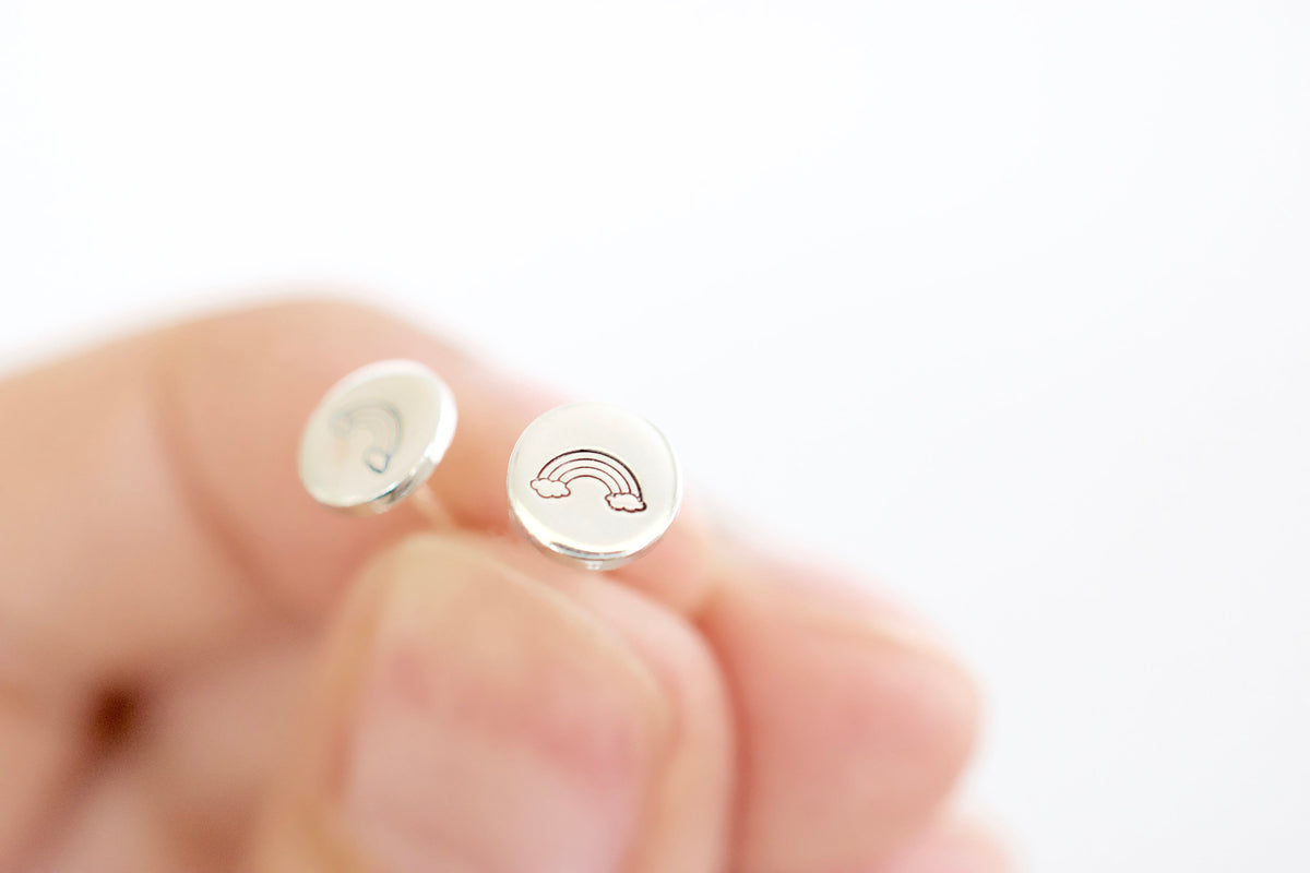 Rainbow Earrings - Sterling Rainbow Stud Earrings