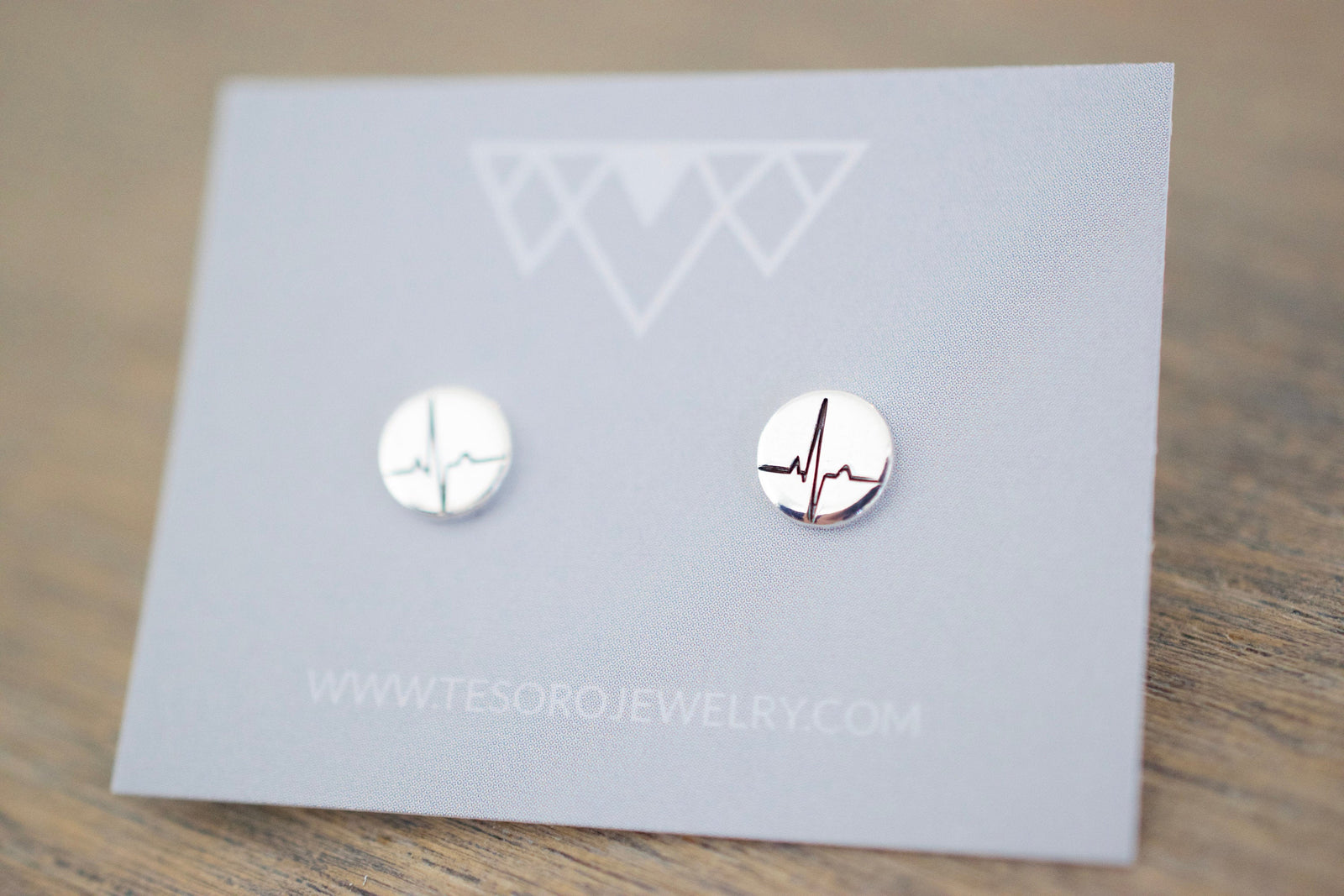 Heartbeat Earrings - Sterling Heartbeat Stud Earrings - Gift for Doctor