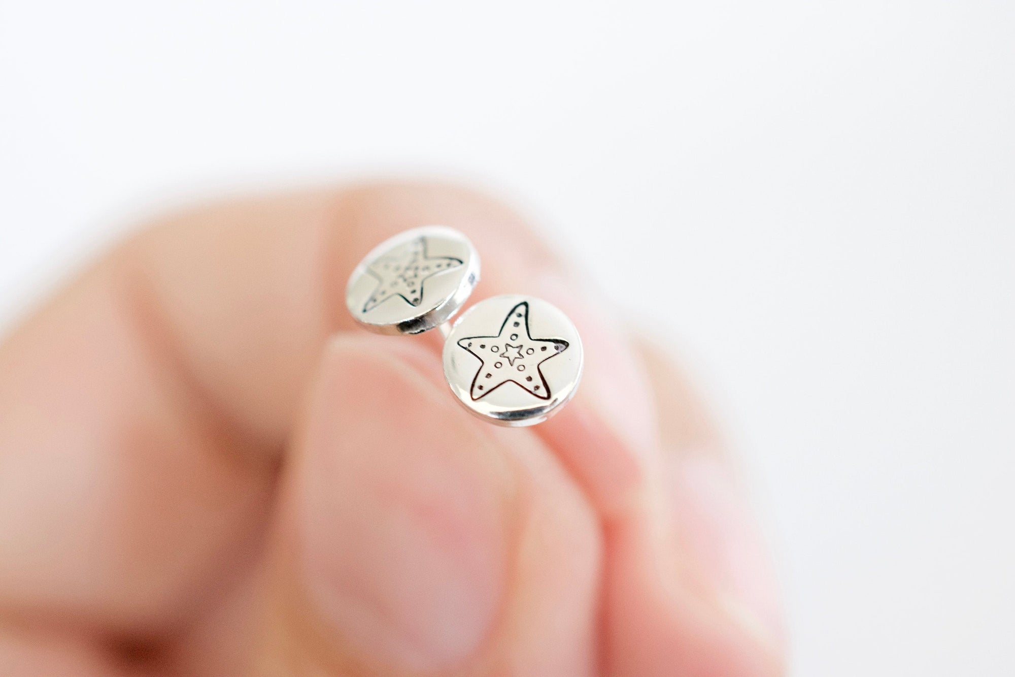 Starfish Earrings - Sterling Ocean Earrings - Gift for her