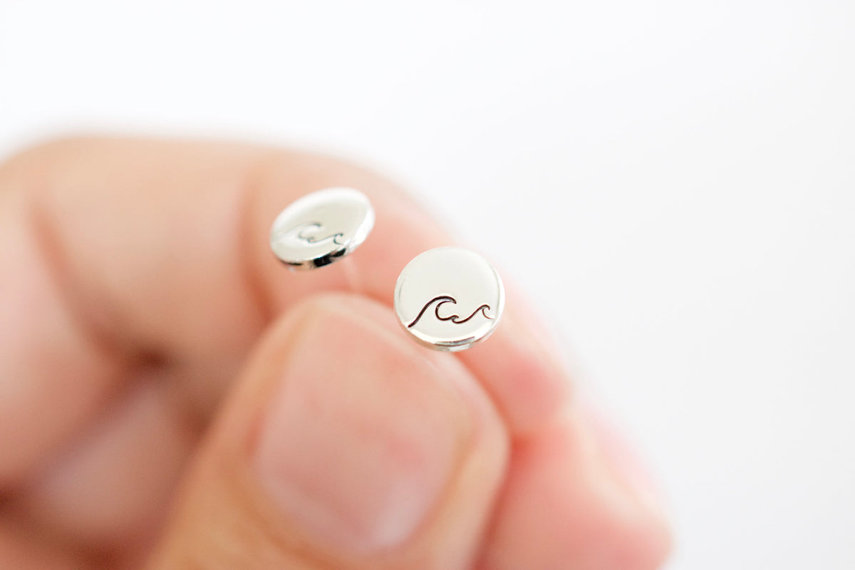 Dolphin Earrings - Sterling Waves Earrings - Gift for her