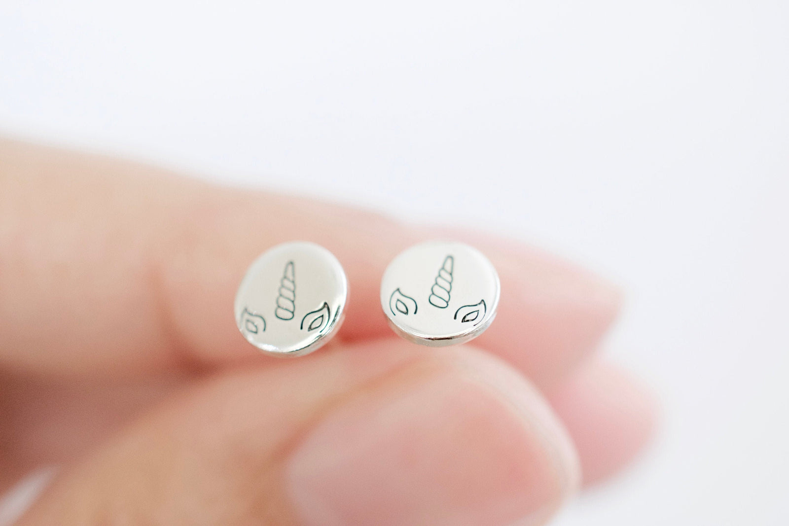 Unicorn Horn Earrings - Sterling Unicorn Stud Earrings - Gift for her