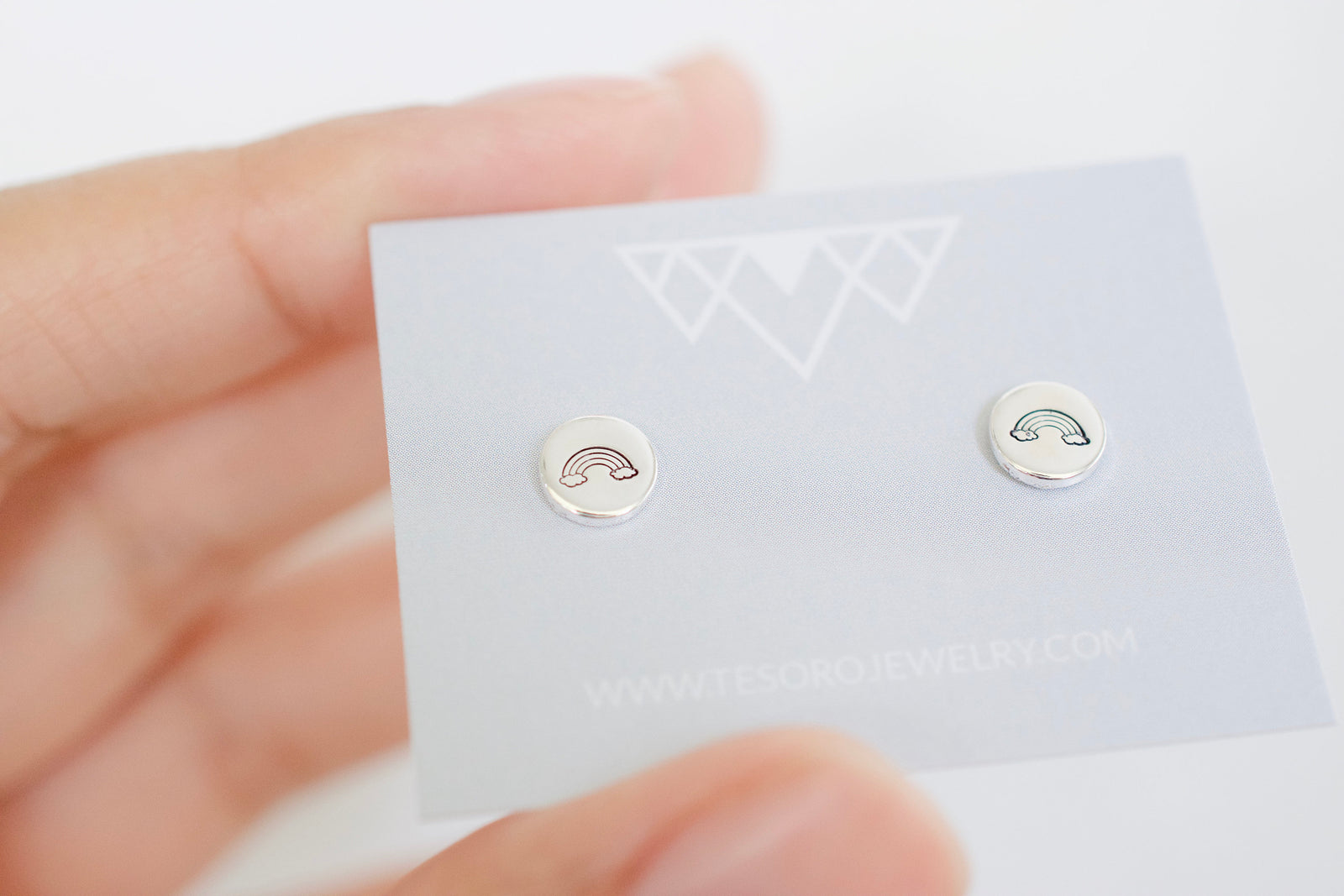 Rainbow Earrings - Sterling Rainbow Stud Earrings