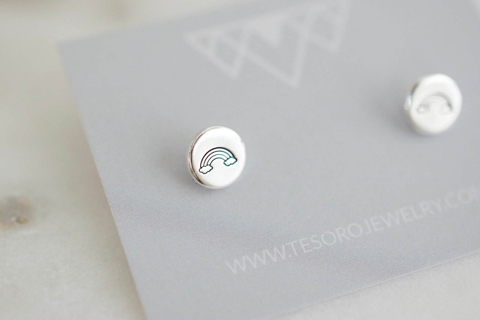 Rainbow Earrings - Sterling Rainbow Stud Earrings