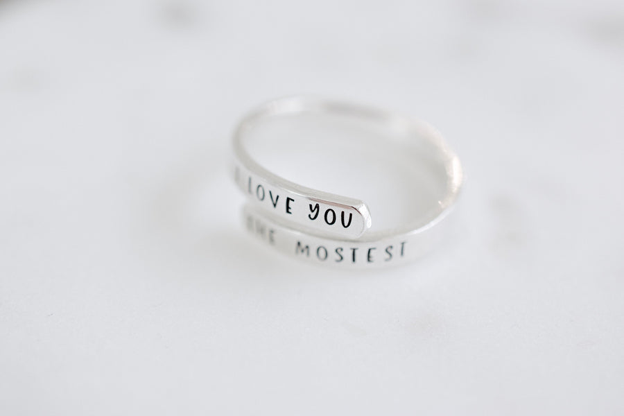 I Love You the Mostest Ring - Sterling Silver Wrap Ring - Mom Jewelry