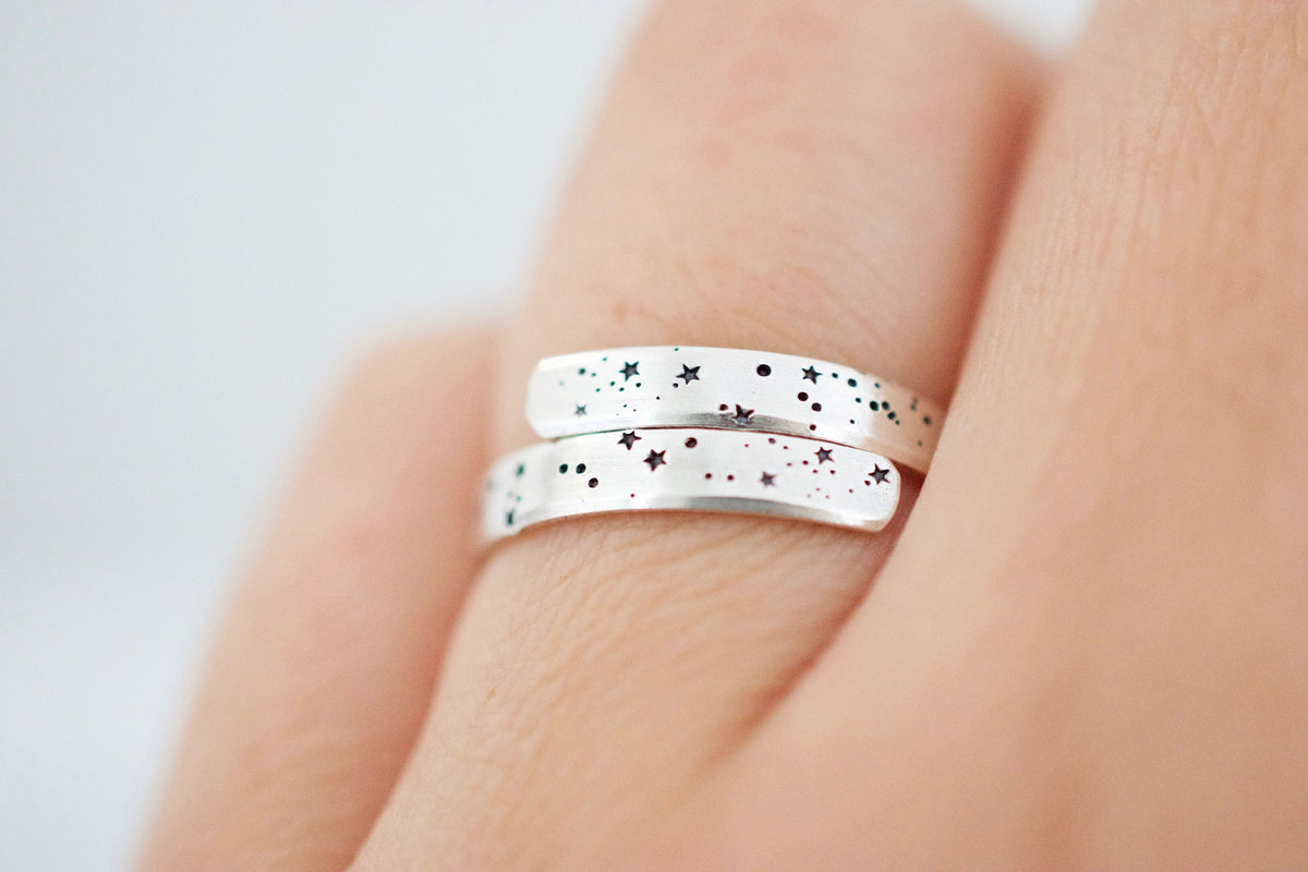 Star Ring - Sterling Silver Starry Wrap Ring - Gift for Her