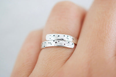 Star Ring - Sterling Silver Starry Wrap Ring - Gift for Her