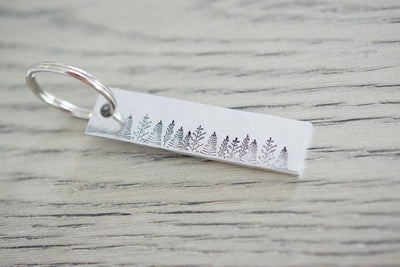 Forest Keychain - Tree Keychain - Personalized Gift