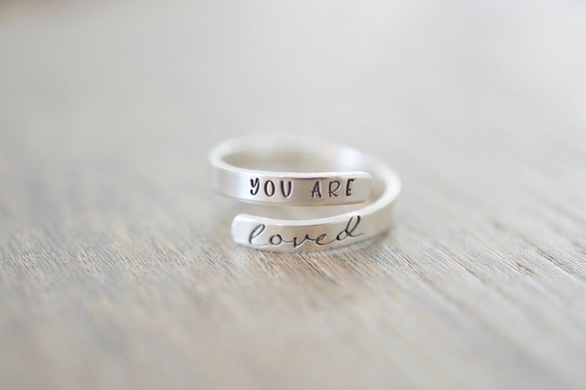 You are loved Wrap Ring - Sterling Silver Ring - Friend Jewelry