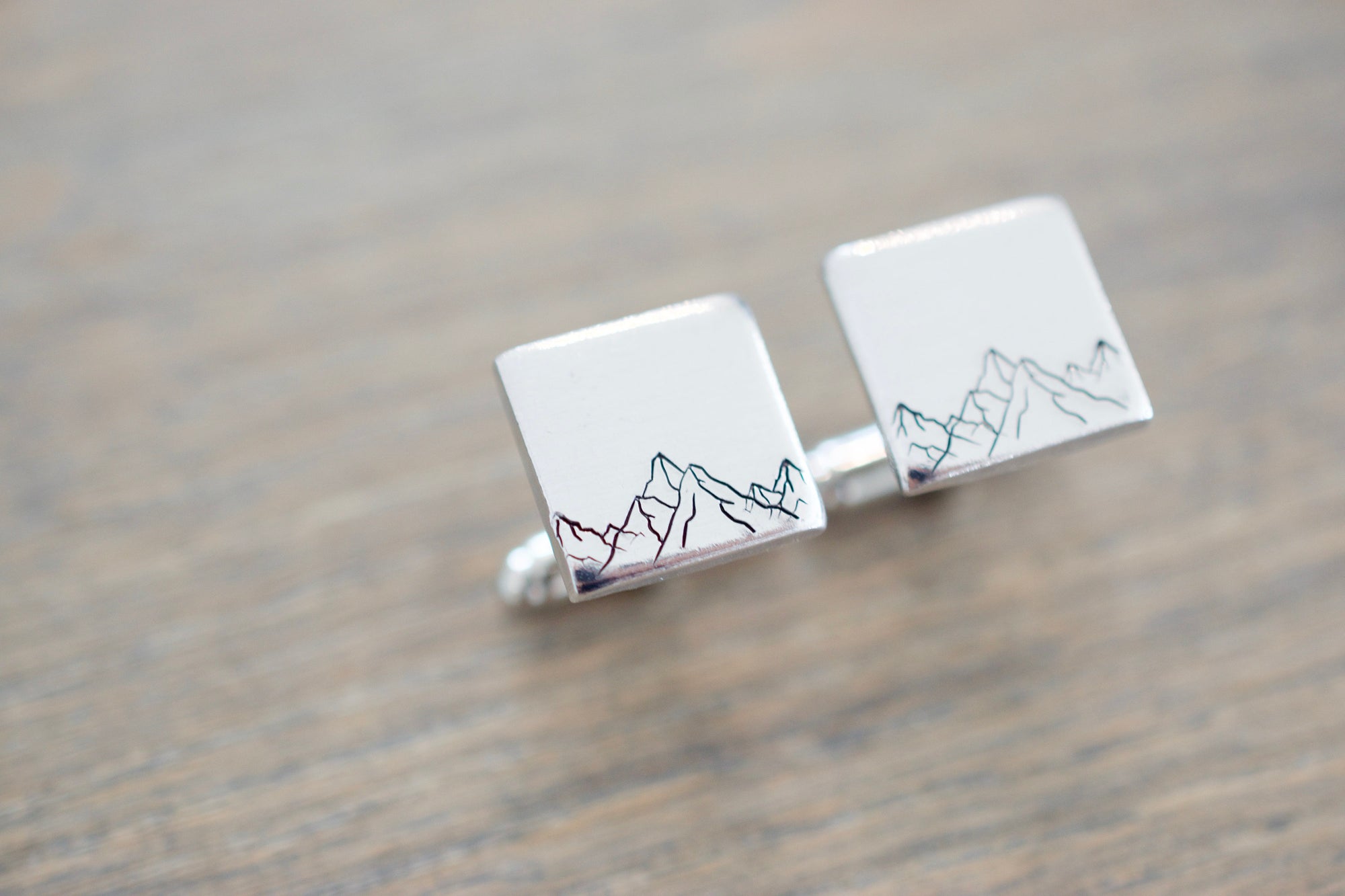 Mountain Cufflinks - Personalized Cufflinks - Gift for him, men, groom, dad