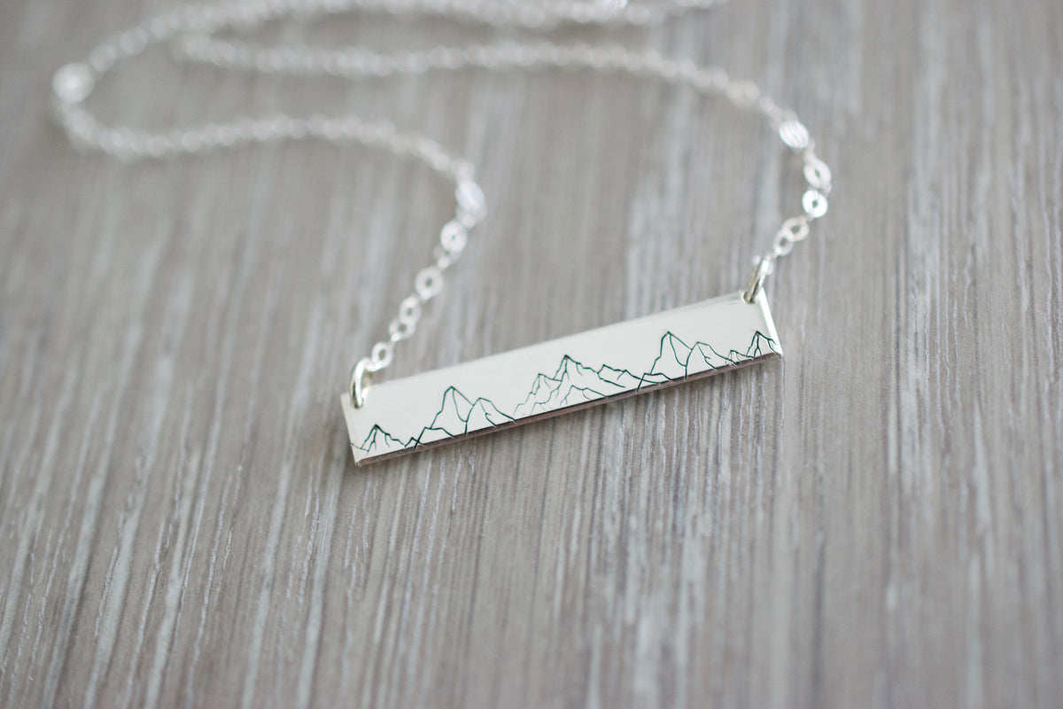 Mountain Bar Necklace - Sterling, 14kt Gold Fill, Rose Gold