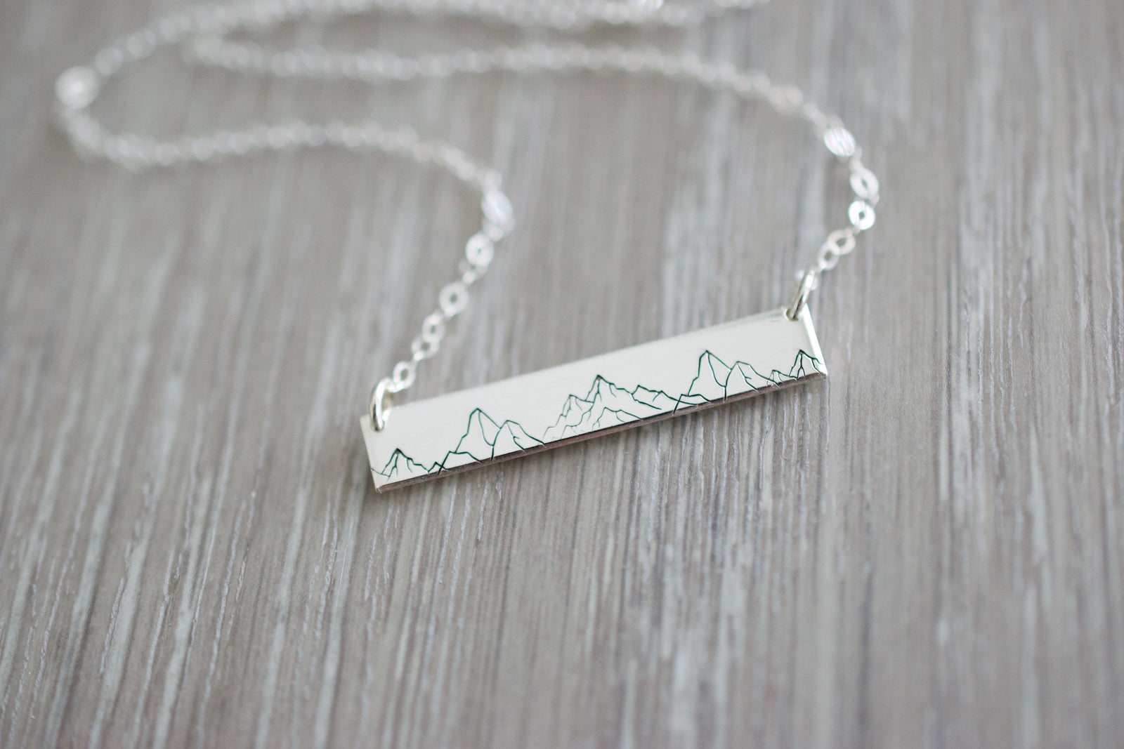 Mountain Bar Necklace - Sterling, 14kt Gold Fill, Rose Gold