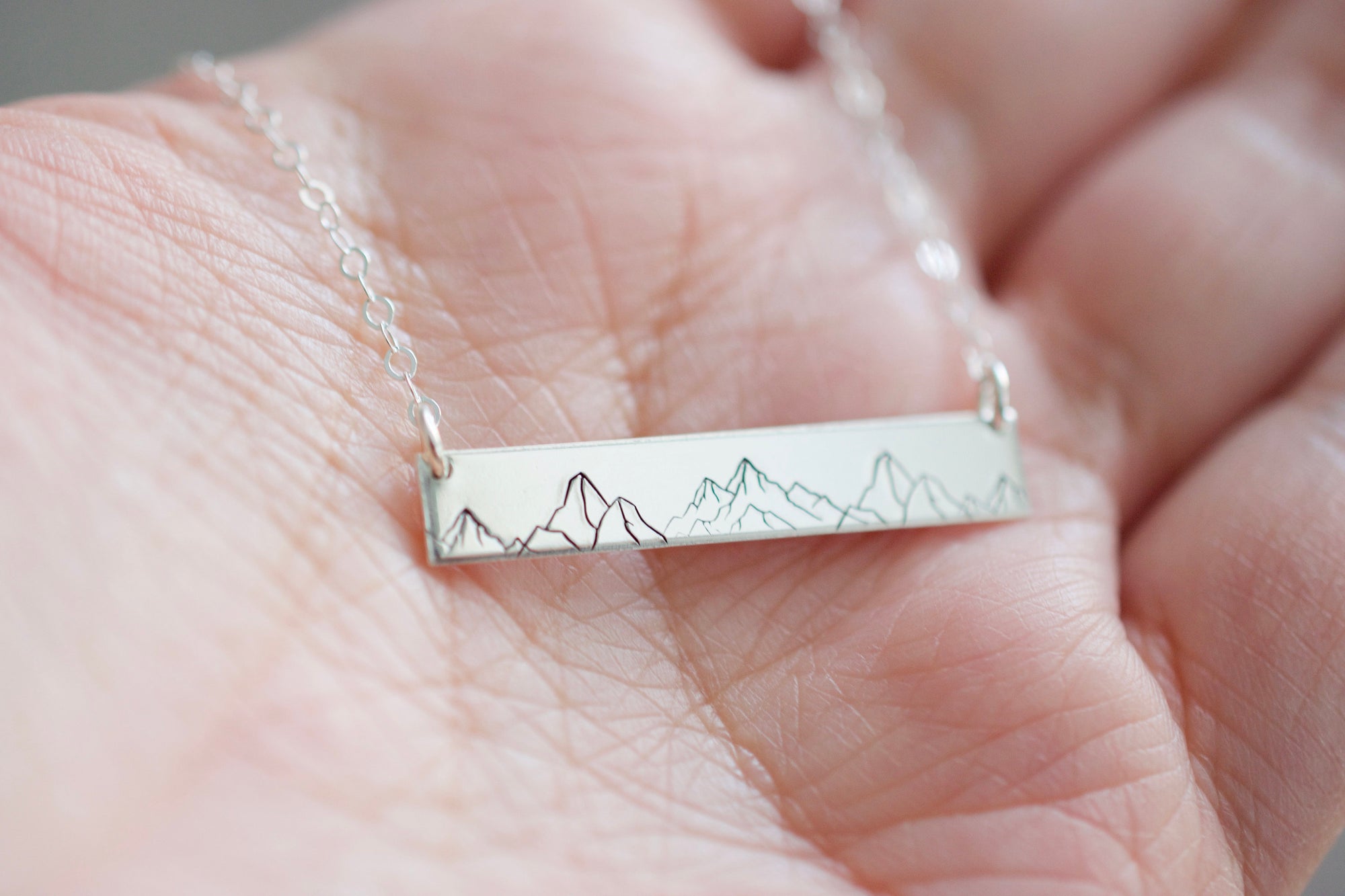 Mountain Bar Necklace - Sterling, 14kt Gold Fill, Rose Gold