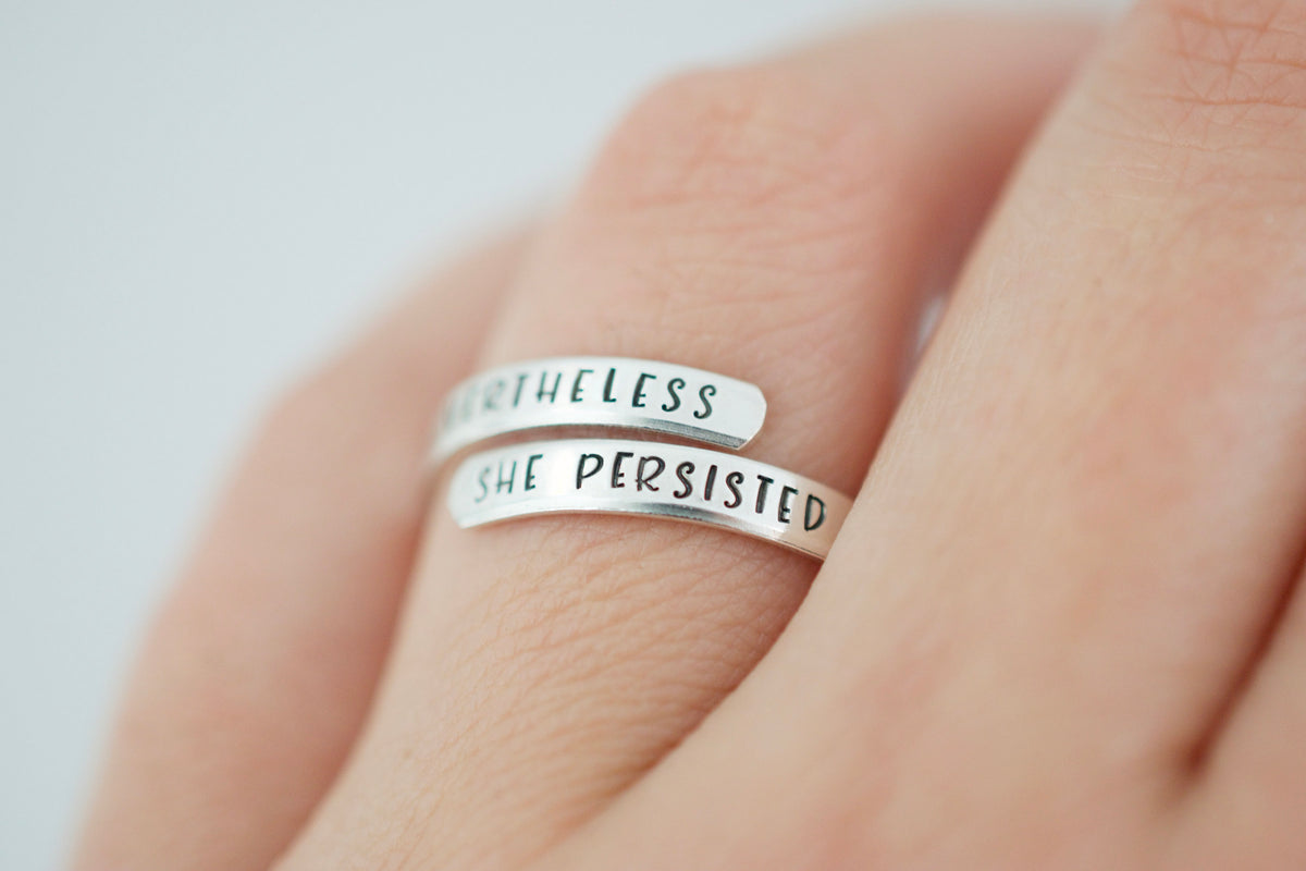 Nevertheless she persisted Wrap Ring - Sterling Silver Ring