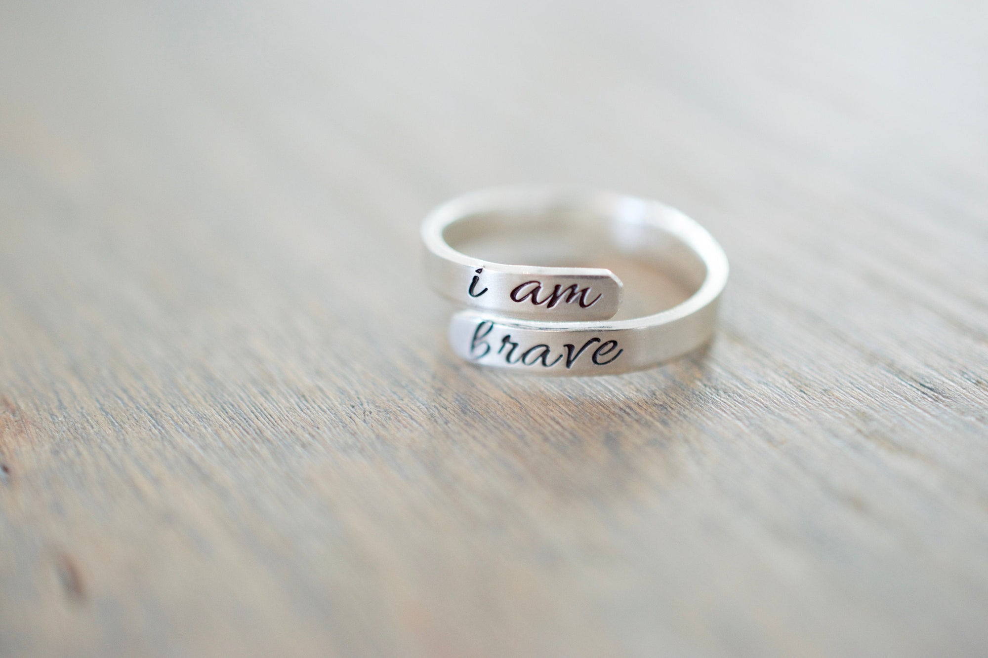 I am Brave Wrap Ring - Sterling Silver Ring