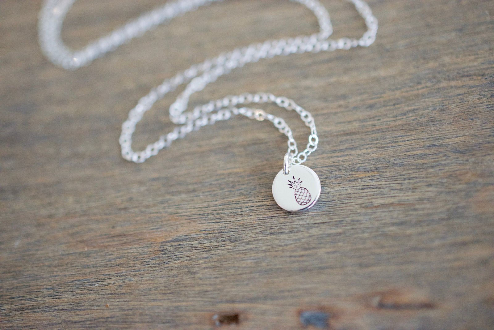 Pineapple Necklace - Jewelry for Mom - Sterling Necklace