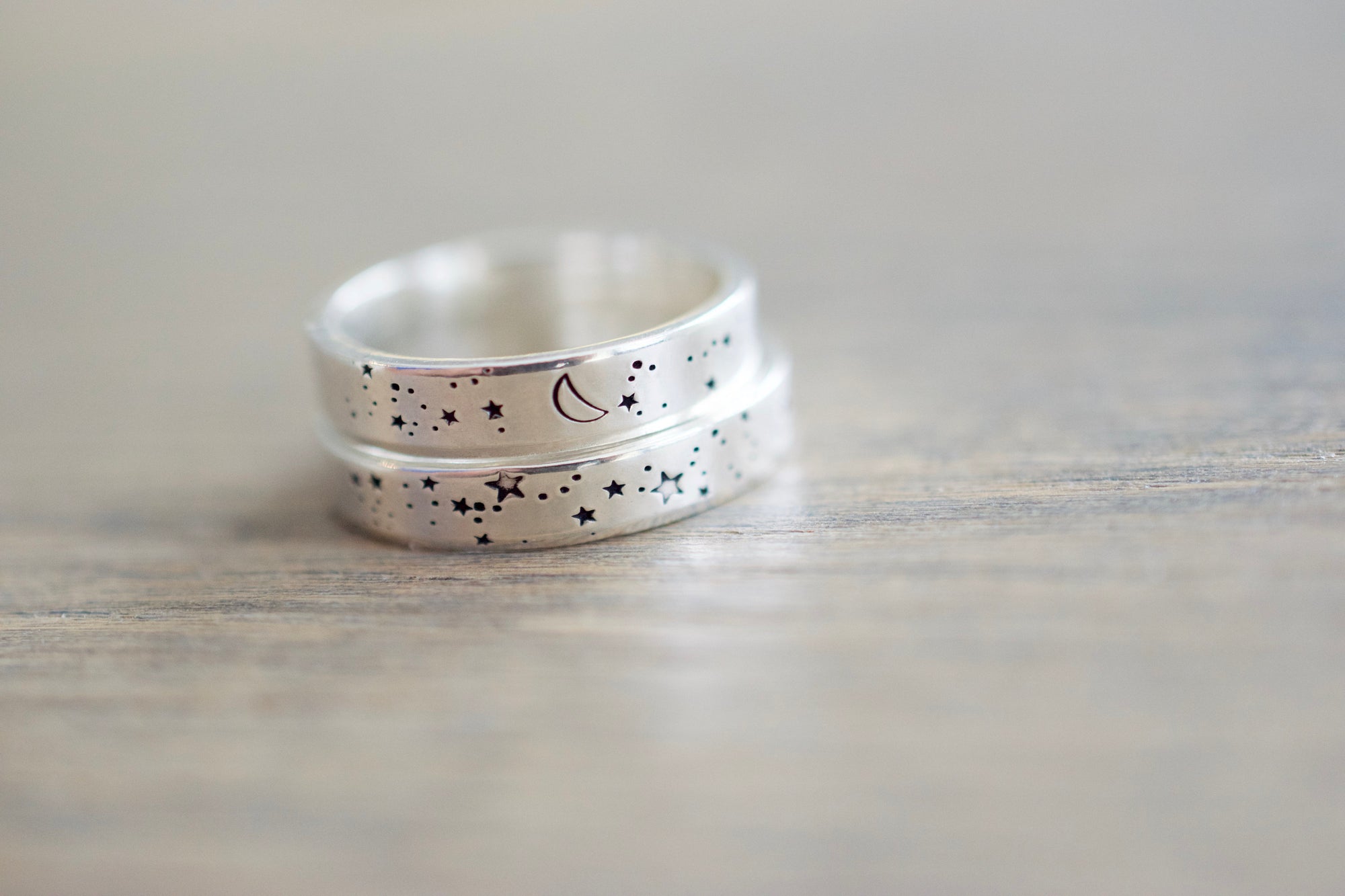 Stars Ring - Sterling Silver Ring - Stars and Moon Ring - Gifts for Her