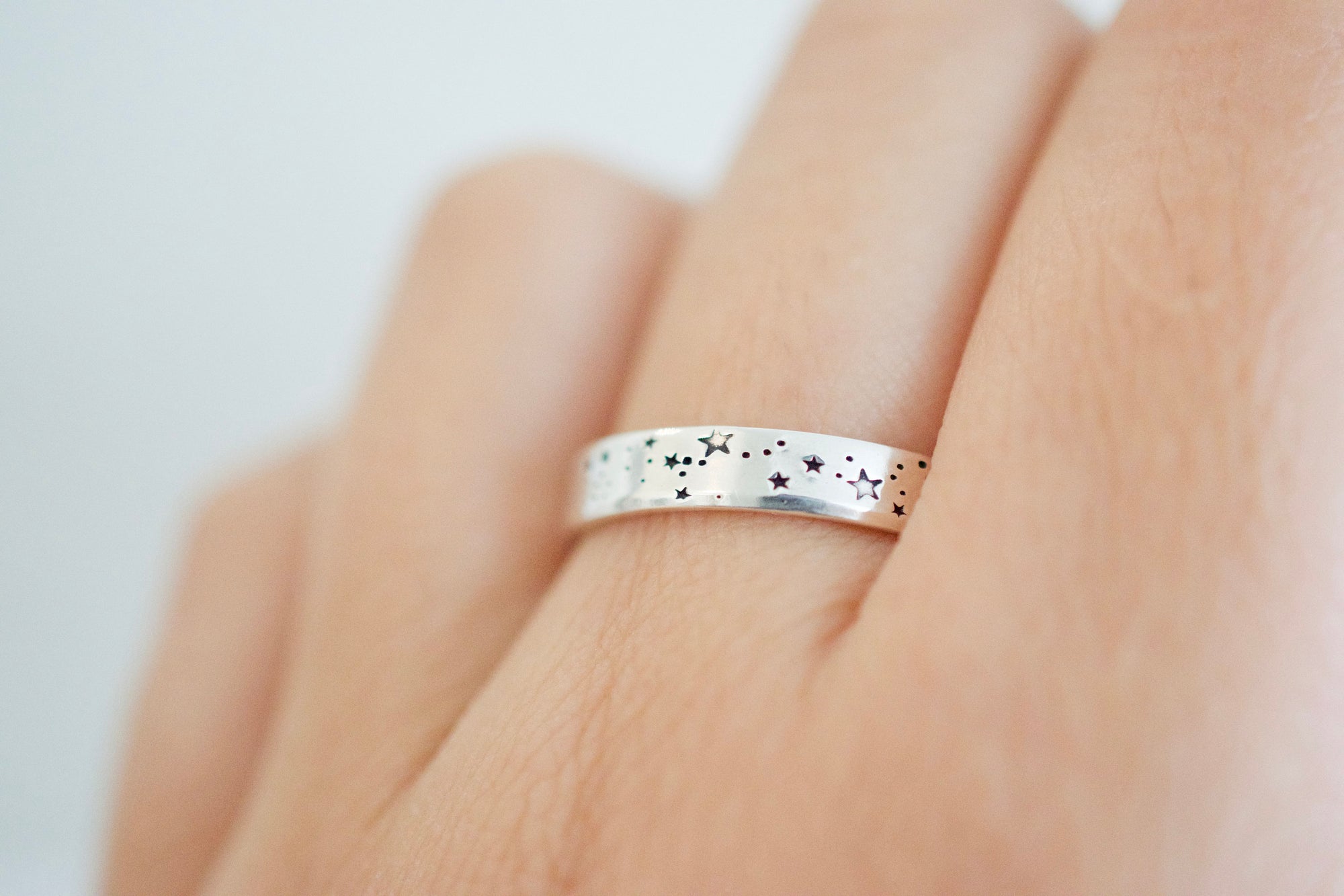 Stars Ring - Sterling Silver Ring - Stars and Moon Ring - Gifts for Her