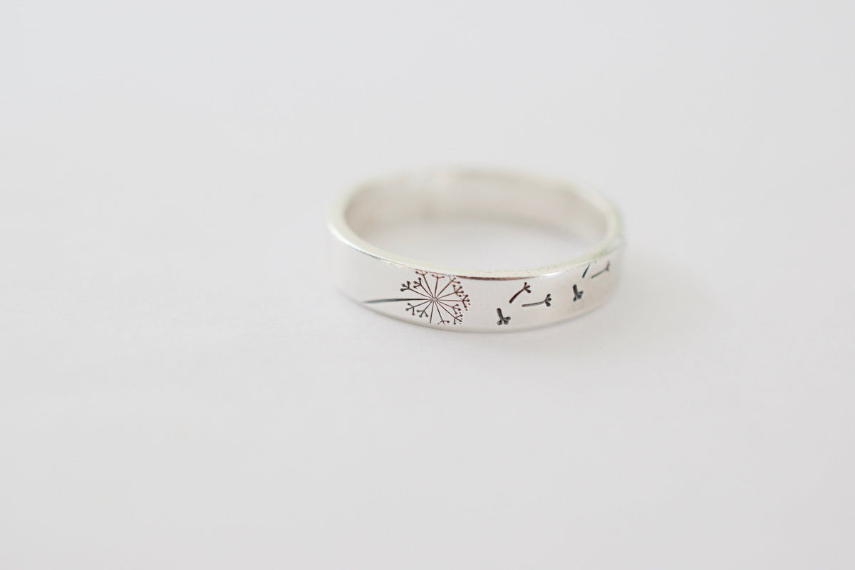 Dandelion Ring - Sterling Silver Ring - Gifts for Her