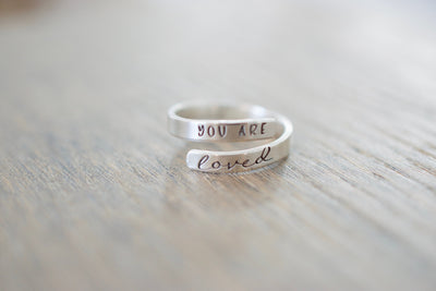 You are loved Wrap Ring - Sterling Silver Ring - Friend Jewelry